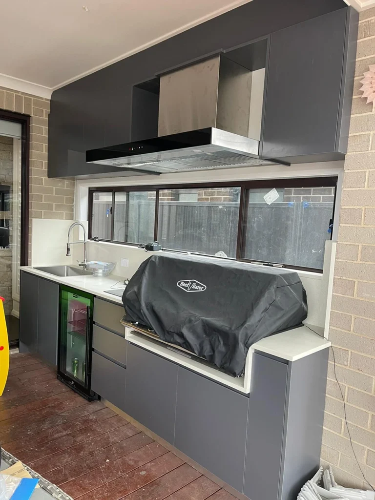 Customised outdoor kitchen with premium materials and tailored features – Hills Wide Kitchens